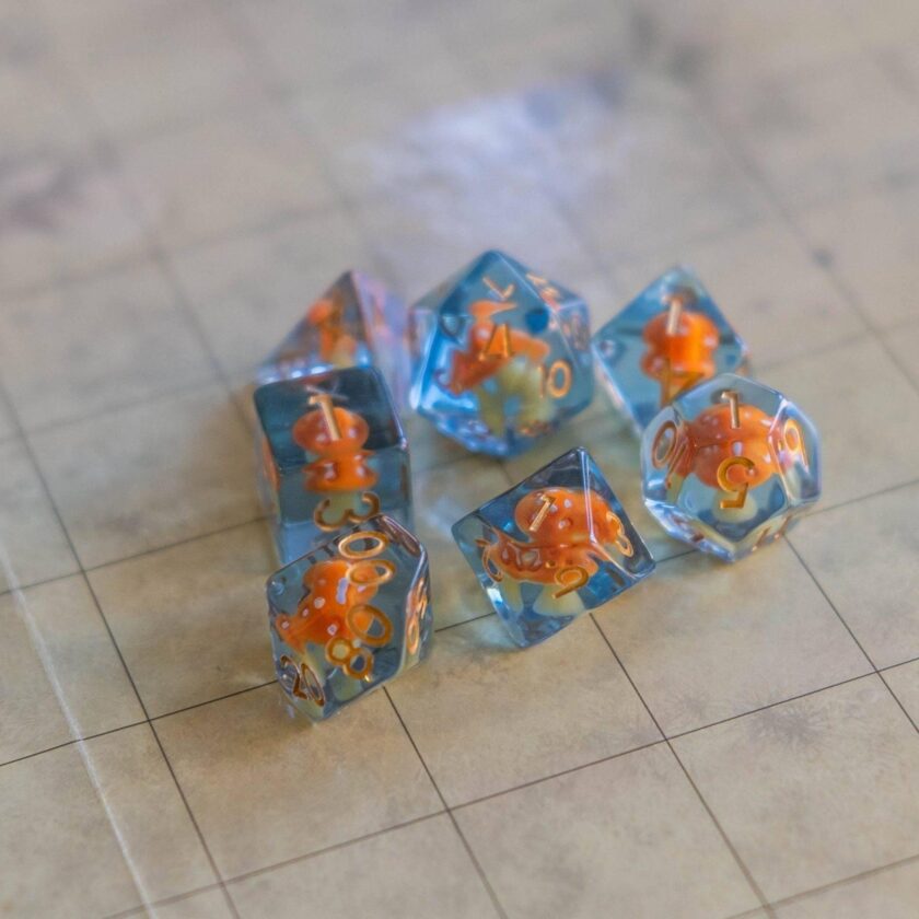 Orange Mushroom Dice Set