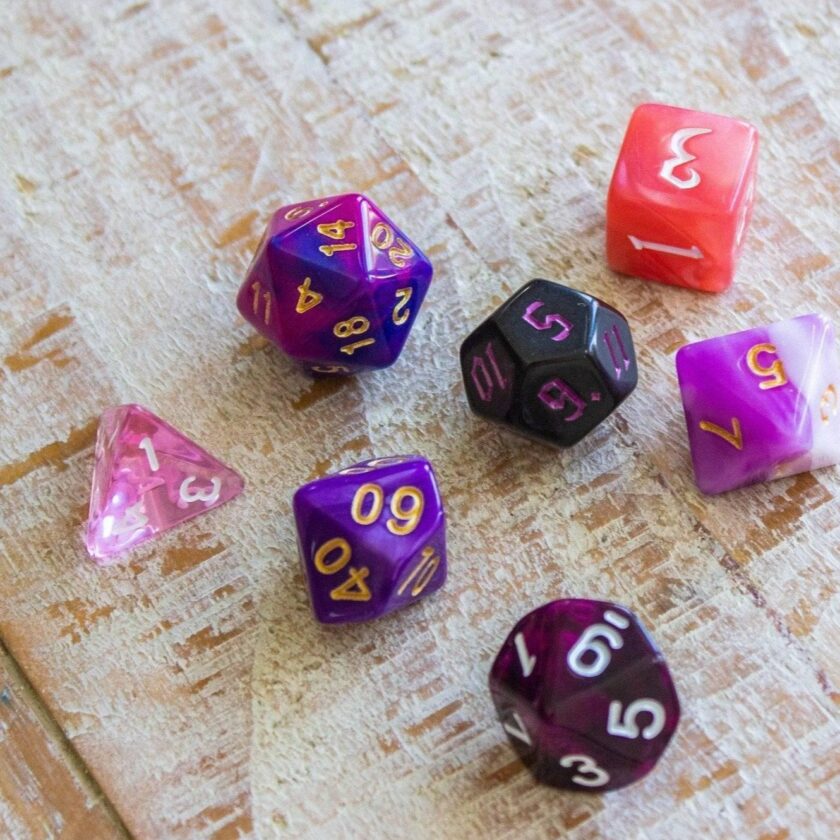 Pink and Purple Dice Set - Image 4