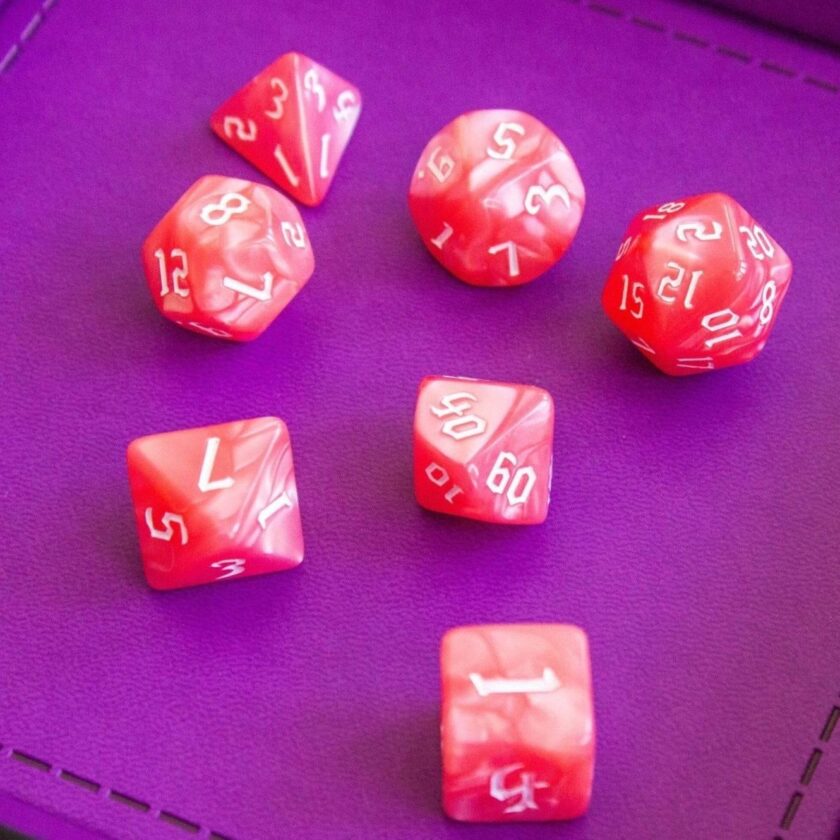 Pink Peach Dice Set