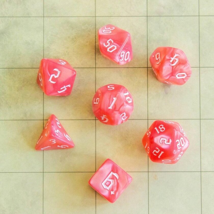 Pink Peach Dice Set - Image 3