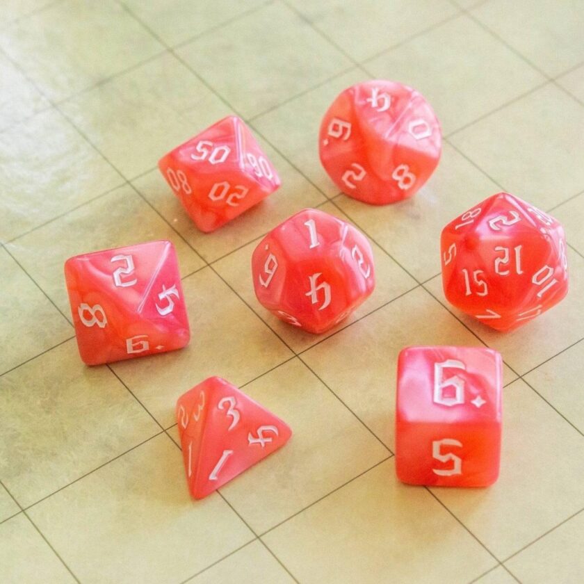 Pink Peach Dice Set - Image 4