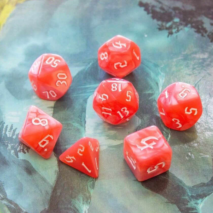 Pink Peach Dice Set - Image 6