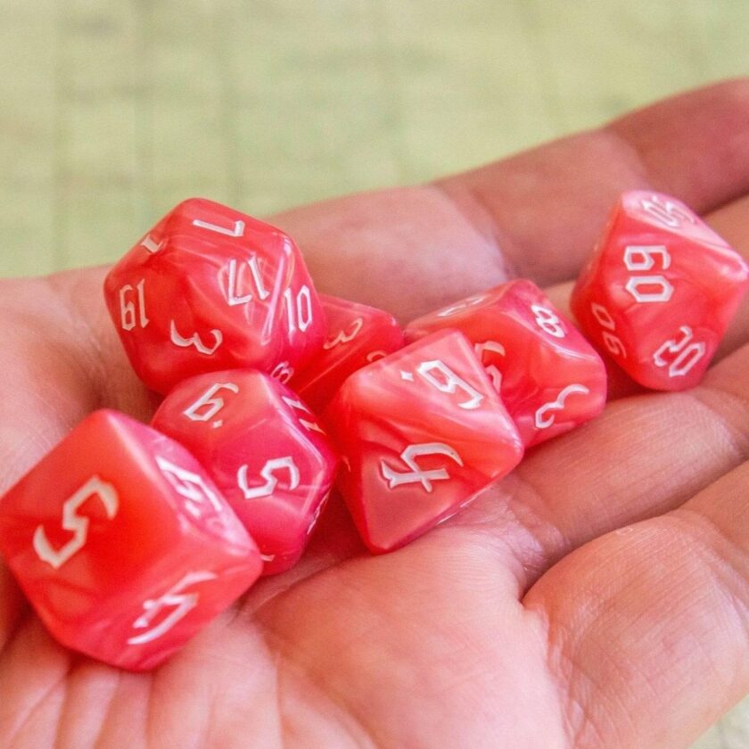 Pink Peach Dice Set - Image 7