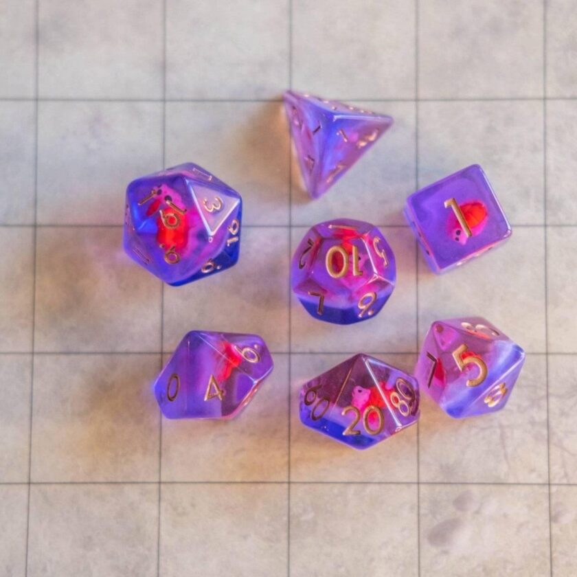 Pink Snails Dice Set - Image 3