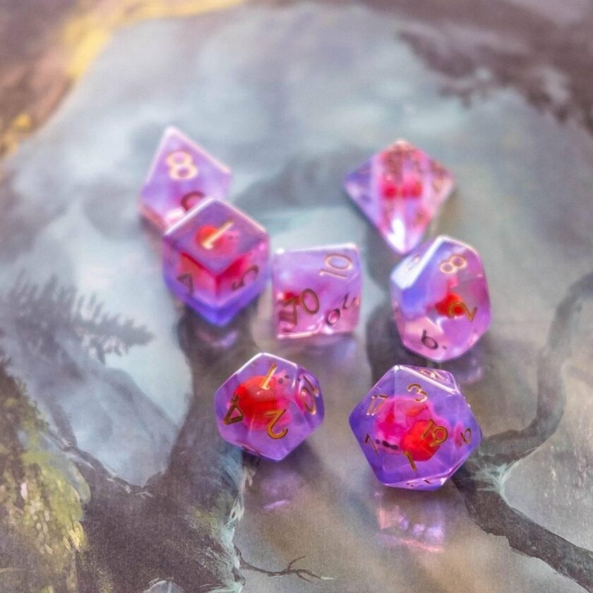 Pink Snails Dice Set - Image 4