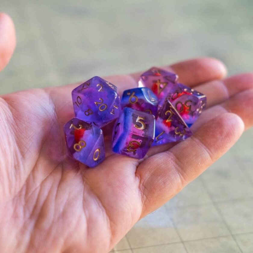 Pink Snails Dice Set - Image 5