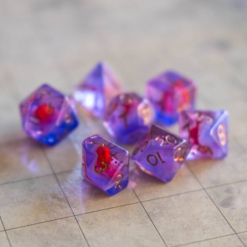 Pink Snails Dice Set