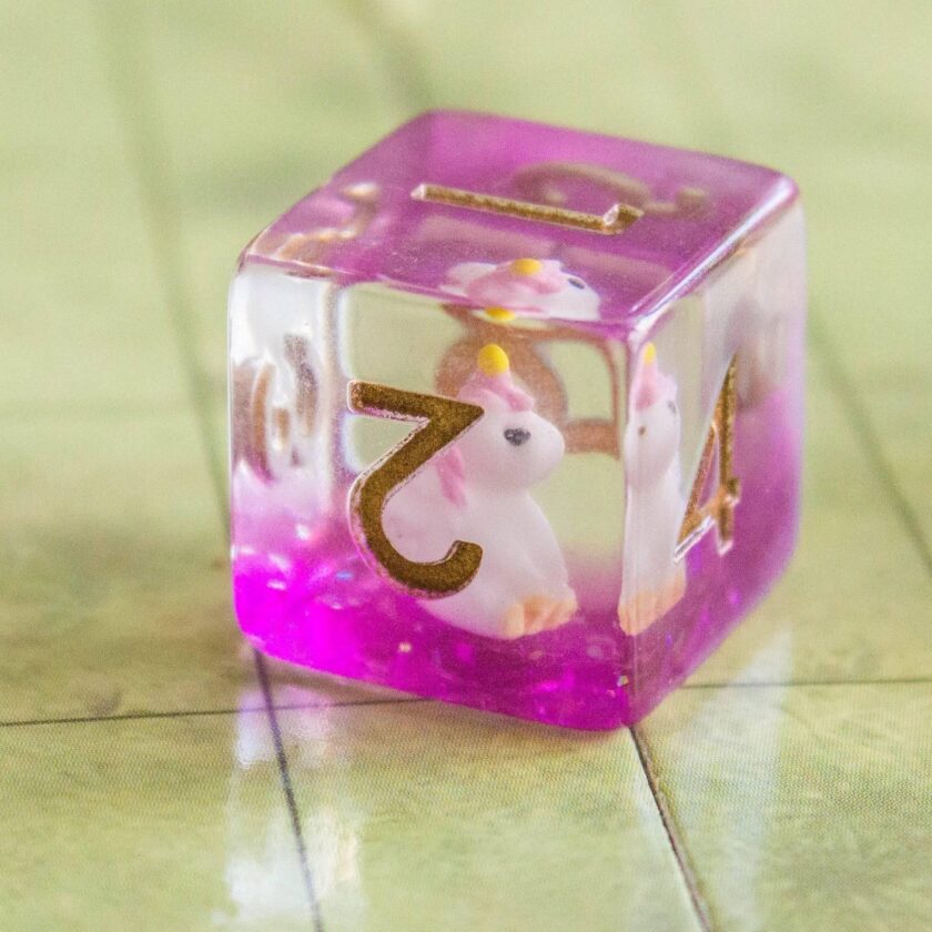 Pink Unicorn Dice Set