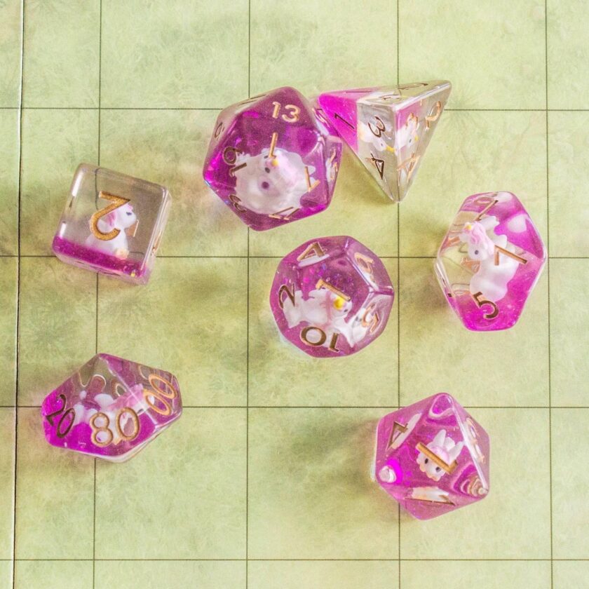 Pink Unicorn Dice Set - Image 2