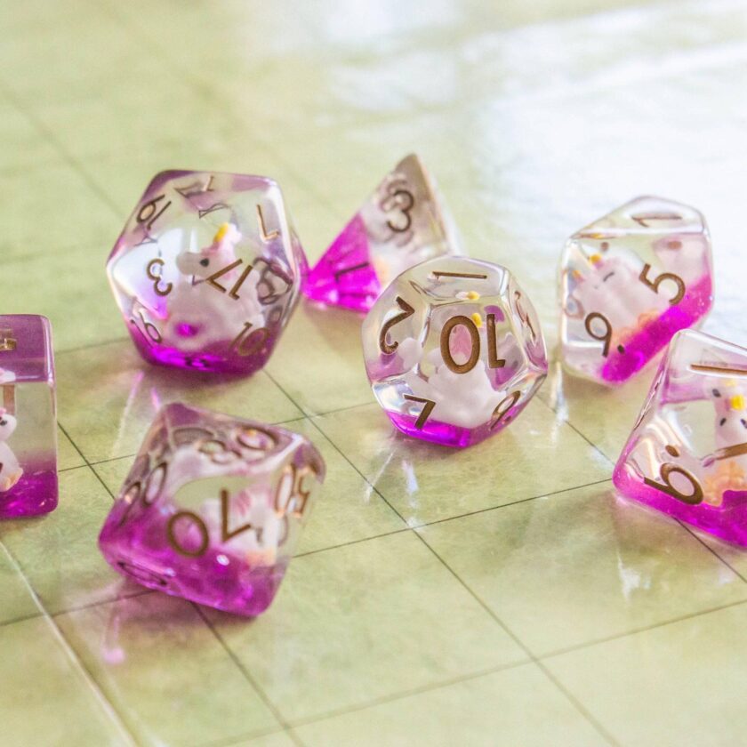 Pink Unicorn Dice Set - Image 3