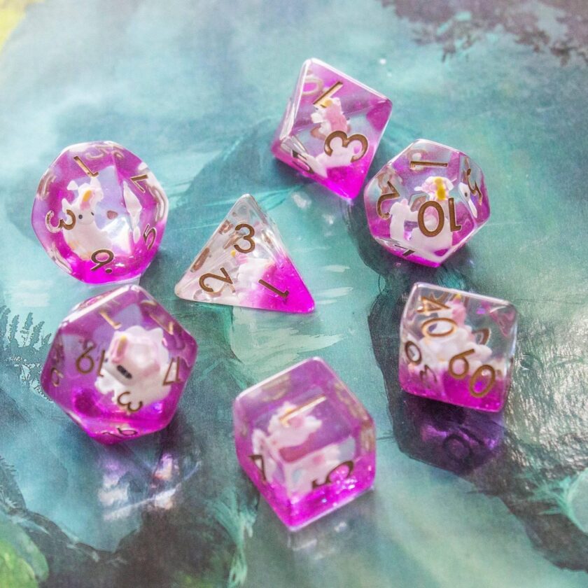 Pink Unicorn Dice Set - Image 4