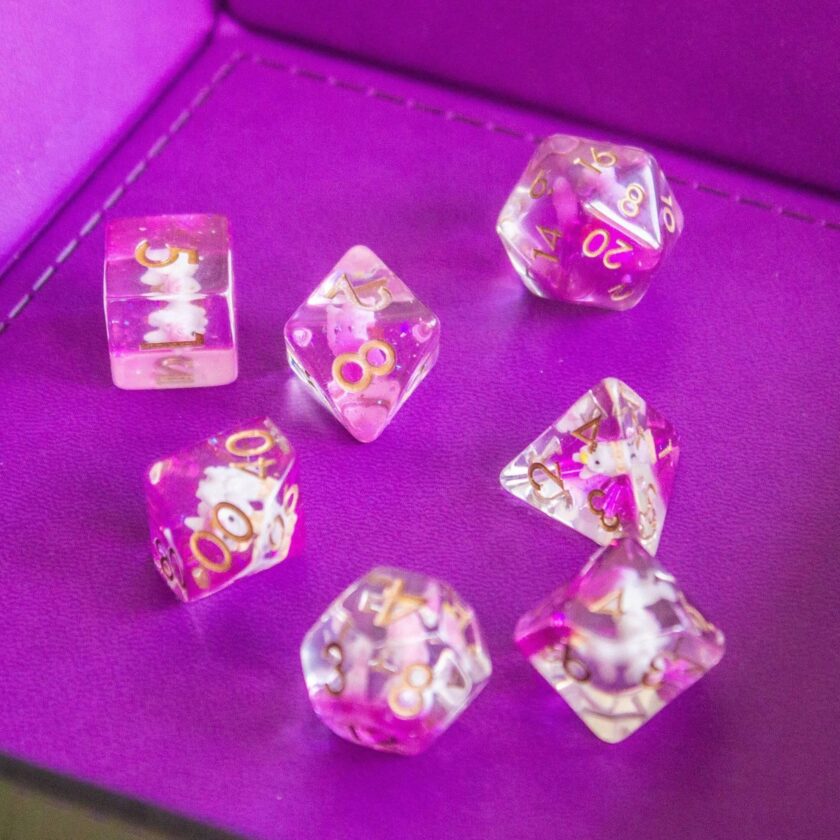 Pink Unicorn Dice Set - Image 5