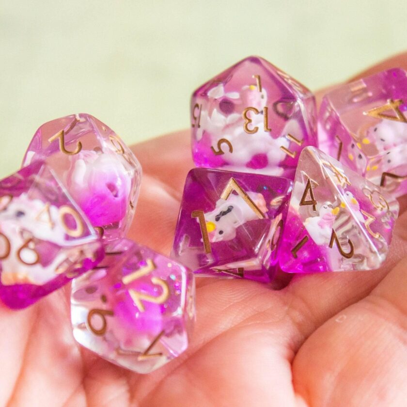 Pink Unicorn Dice Set - Image 6