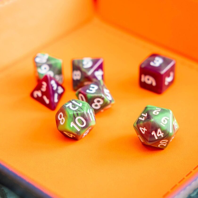 Tie Dye Green Purple Dice - Image 3