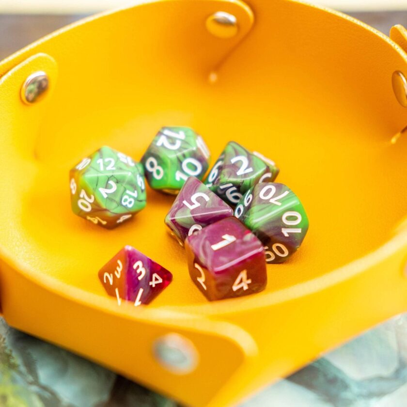 Tie Dye Green Purple Dice