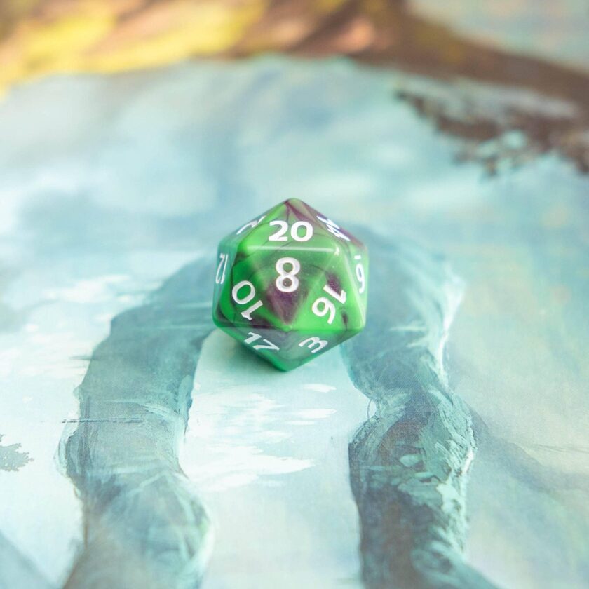 Tie Dye Green Purple Dice - Image 6