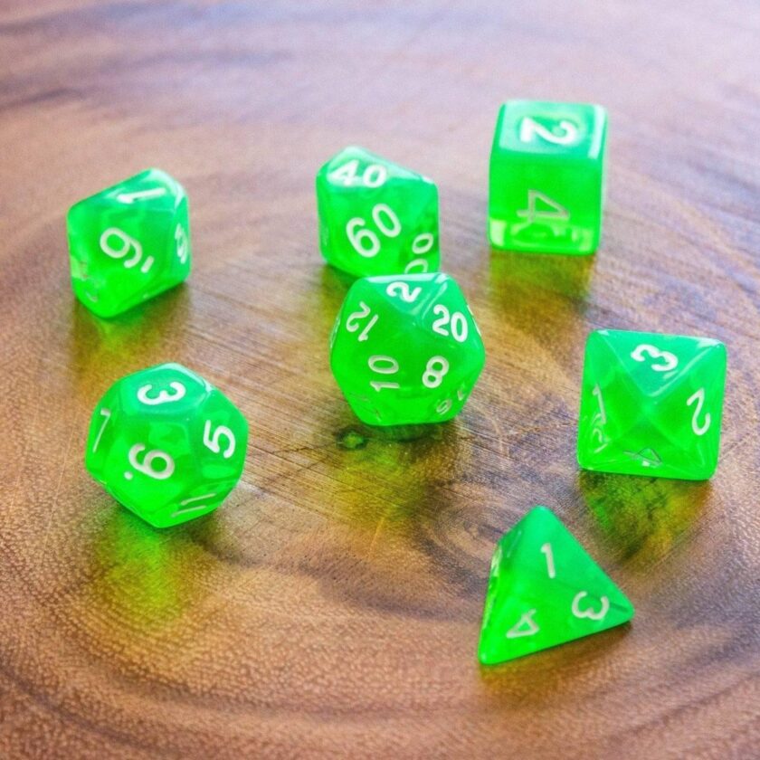 Radiant Green Dice Set