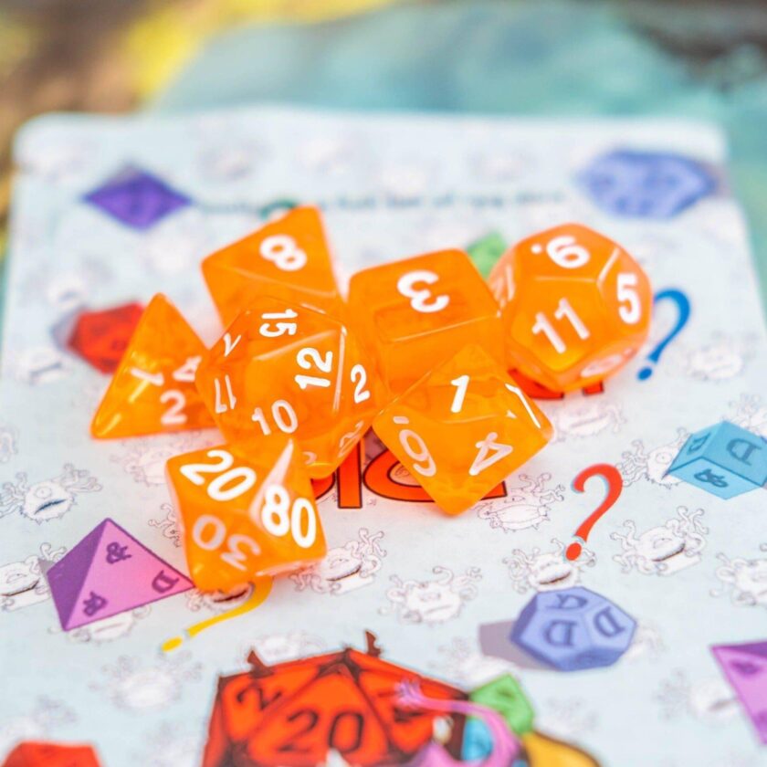 Radiant Orange Dice Set