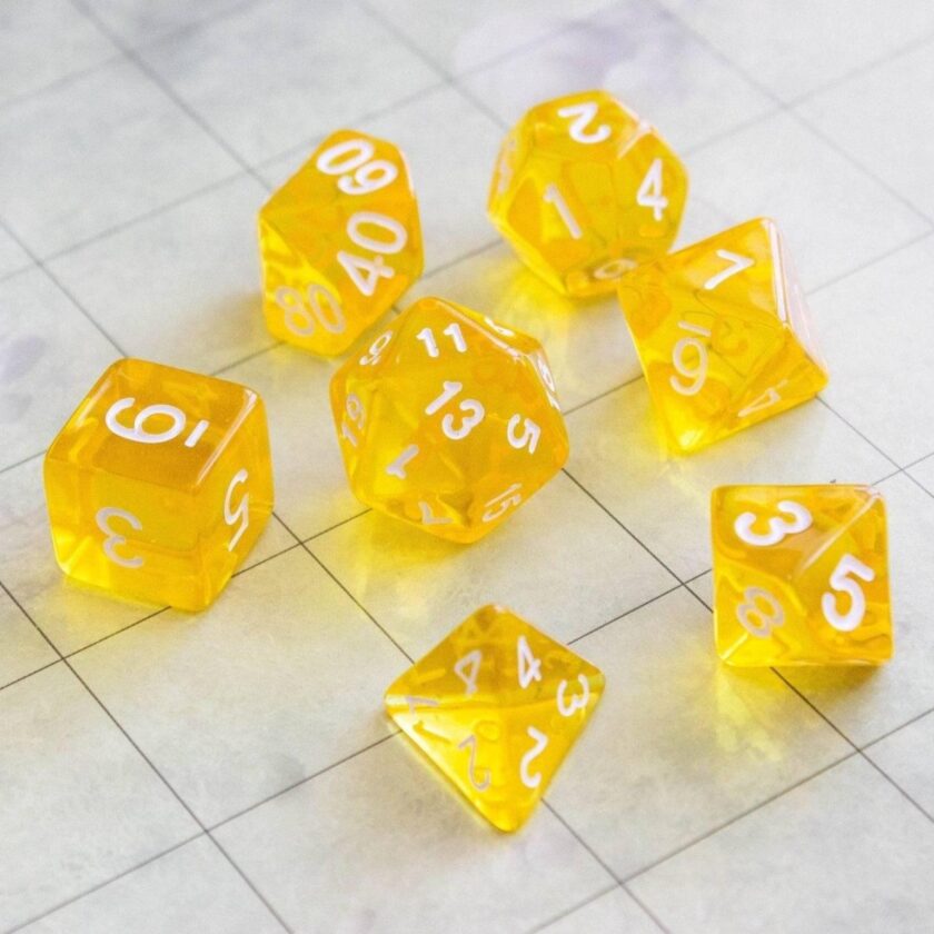 Transparent Yellow Dice Set - Image 3