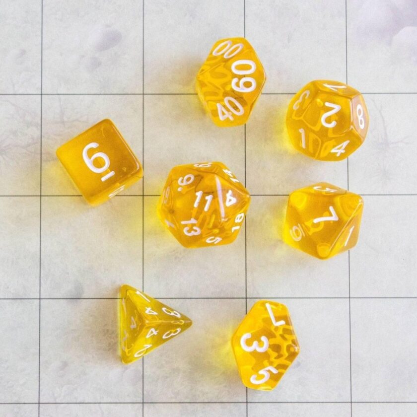 Transparent Yellow Dice Set - Image 4