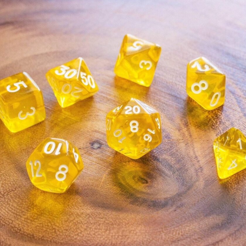 Transparent Yellow Dice Set - Image 6