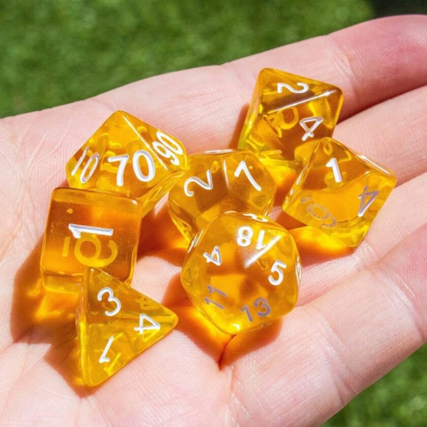 Transparent Yellow Dice Set - Image 5