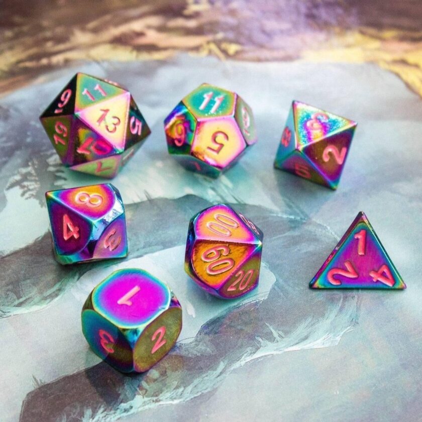 Rainbow Metal Dice Set