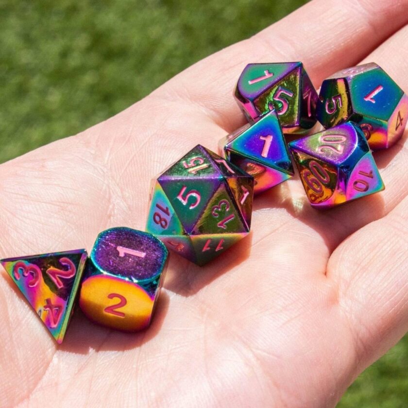 Rainbow Metal Dice Set - Image 2