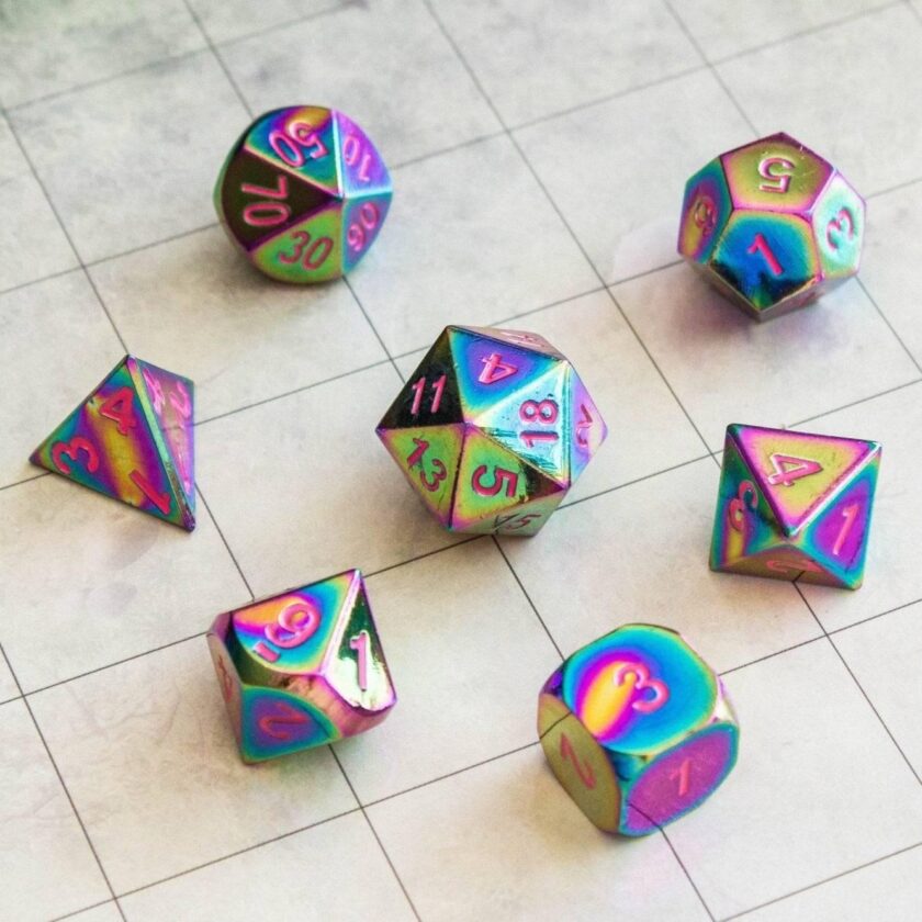 Rainbow Metal Dice Set - Image 3