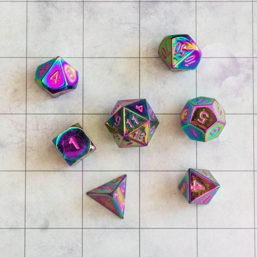 Rainbow Metal Dice Set - Image 4