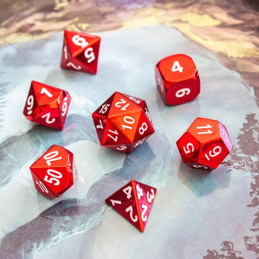 Red Metal Dice Set - Image 5