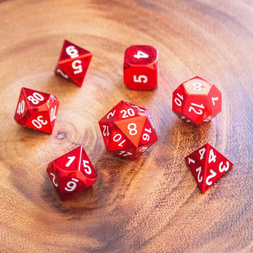 Red Metal Dice Set - Image 6