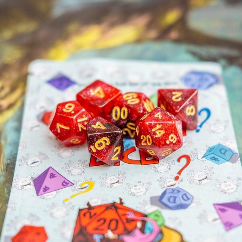 Sparkle Red Dice Set - Image 5