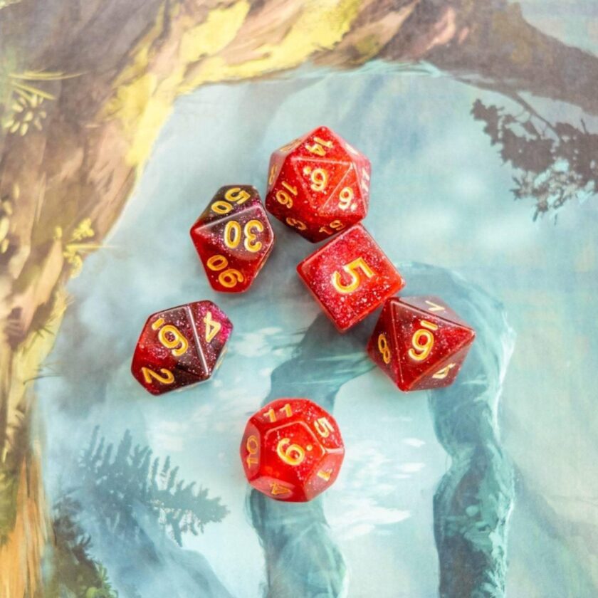 Sparkle Red Dice Set - Image 6