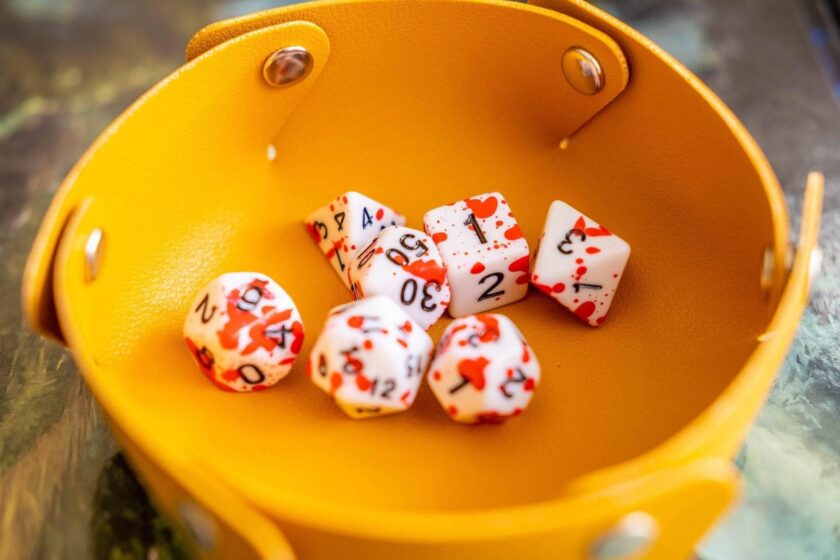 Red Splatter Dice Set