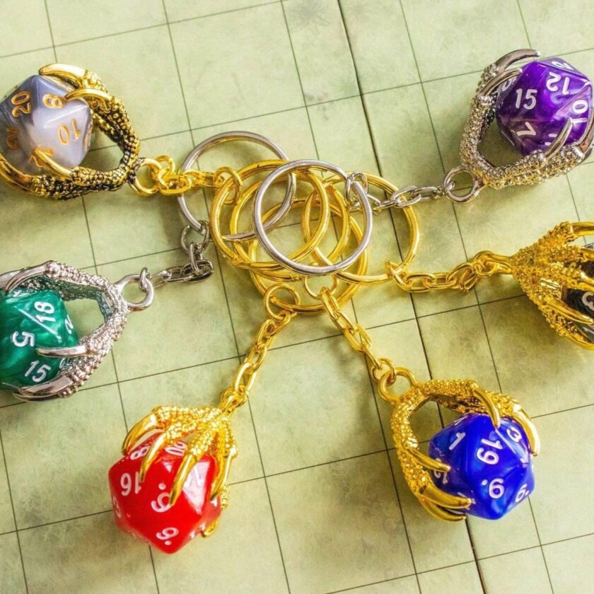 Removable D20 Dice Keyring