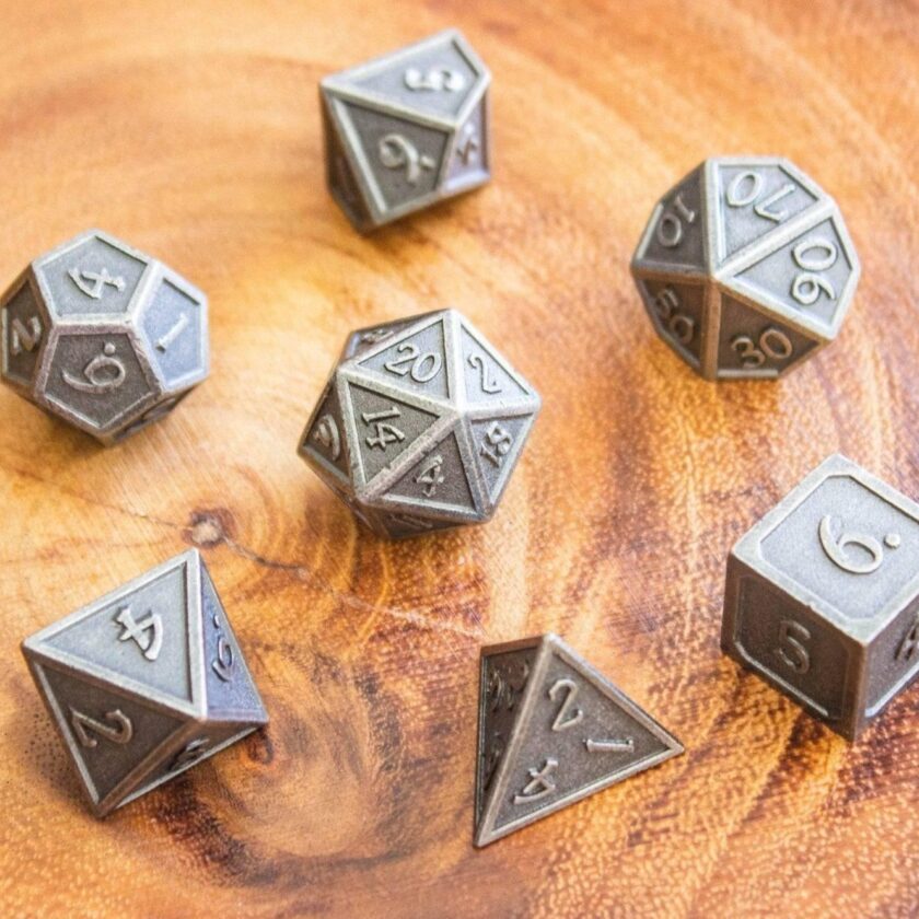 Silver Metal Dice Set - Image 5