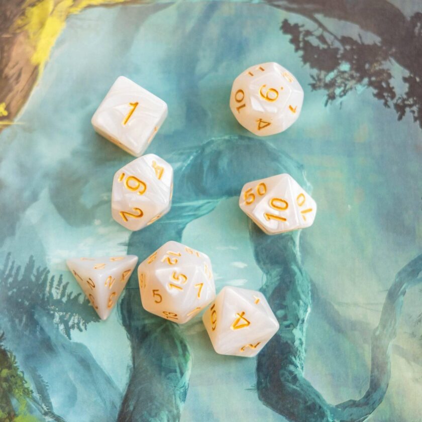 Pearl White Dice Set - Image 5