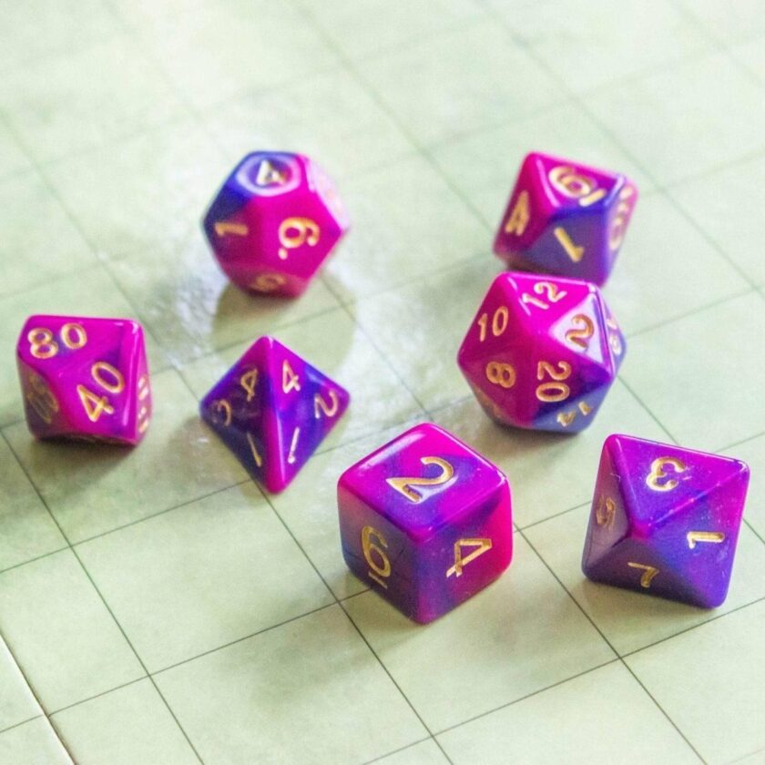 Two Tone Blue Purple Dice - Image 2