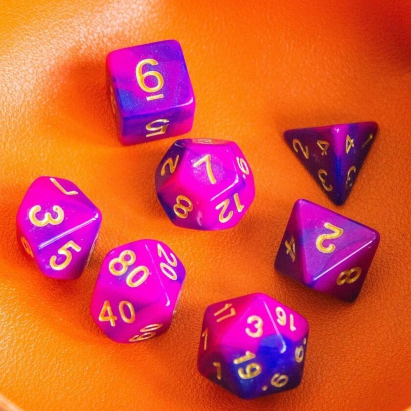 Two Tone Blue Purple Dice - Image 7