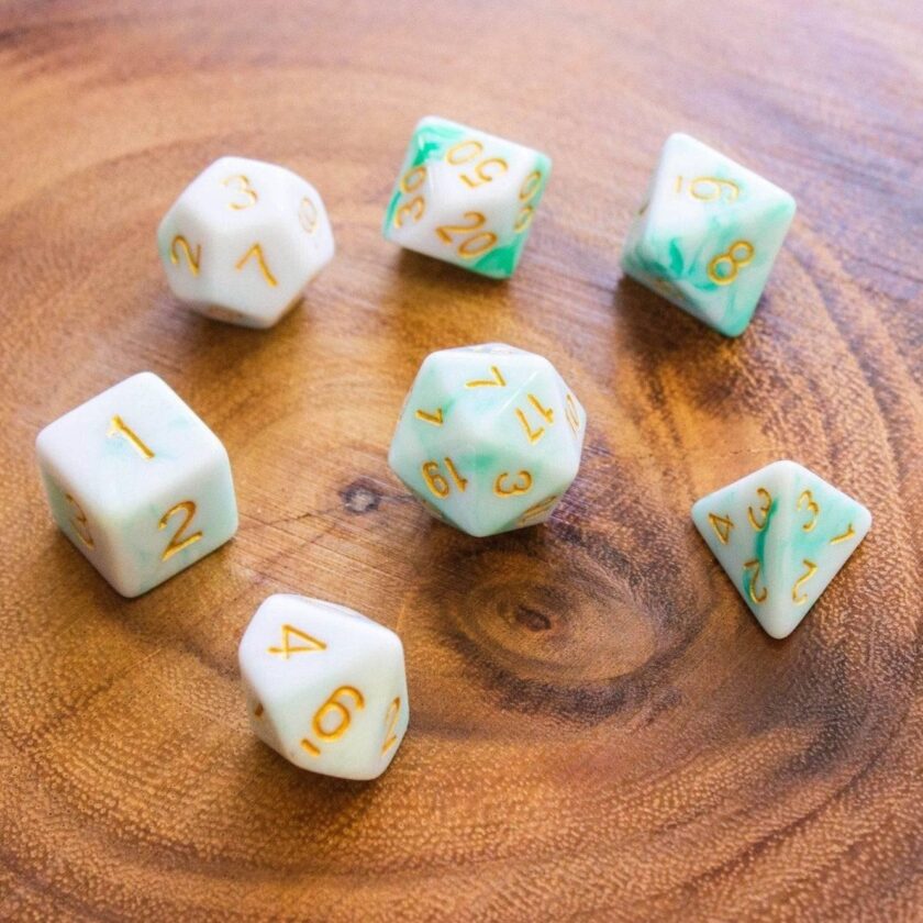 Two Tone Green White Dice - Image 2