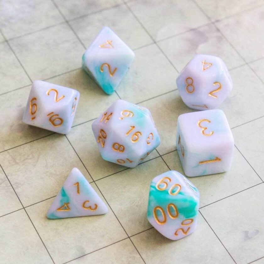 Two Tone Green White Dice - Image 3