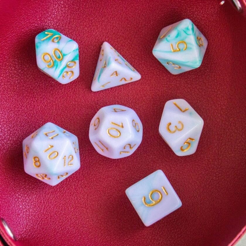 Two Tone Green White Dice