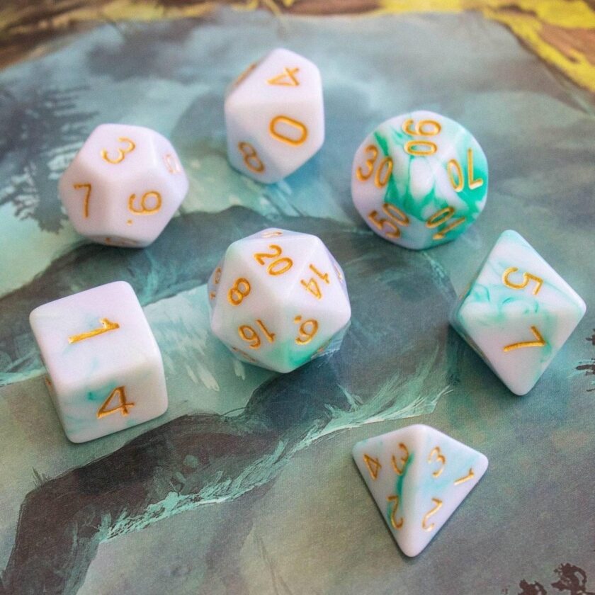 Two Tone Green White Dice - Image 4