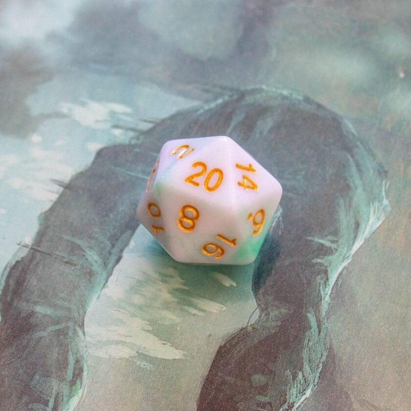 Two Tone Green White Dice - Image 7