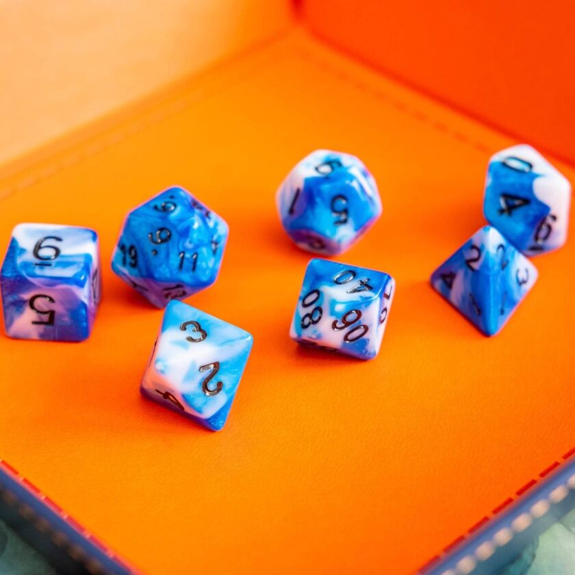 Tie Dye Dark Blue Dice