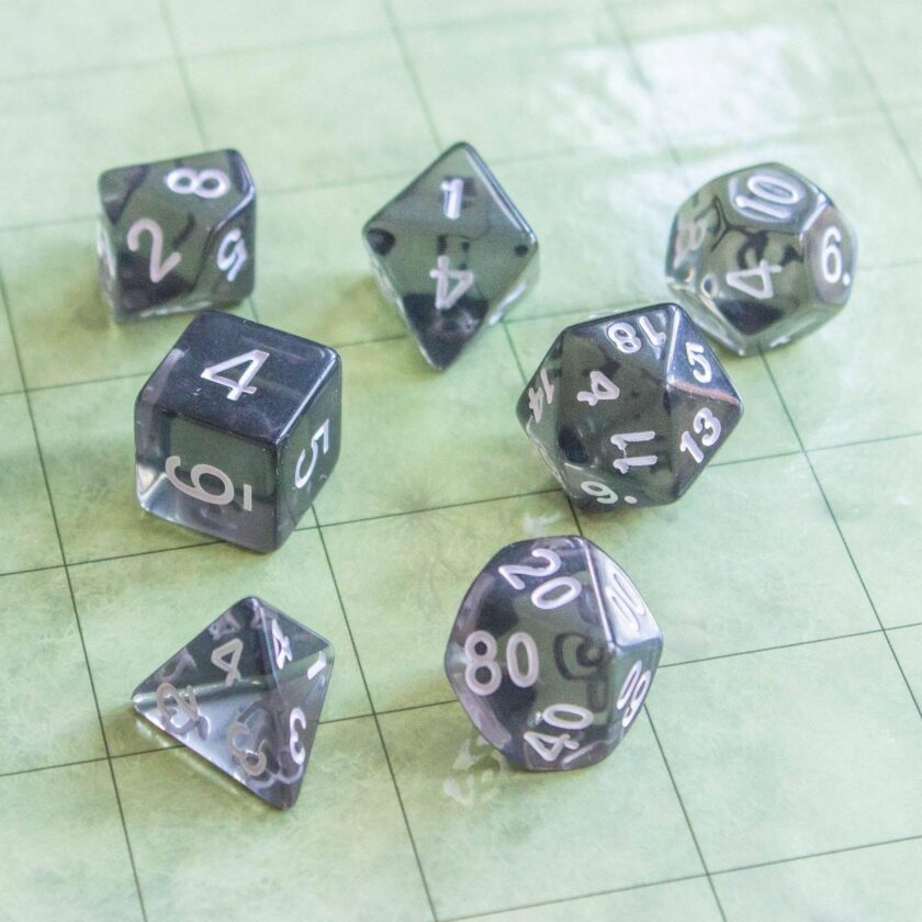 Transparent Black Dice Set - Image 2