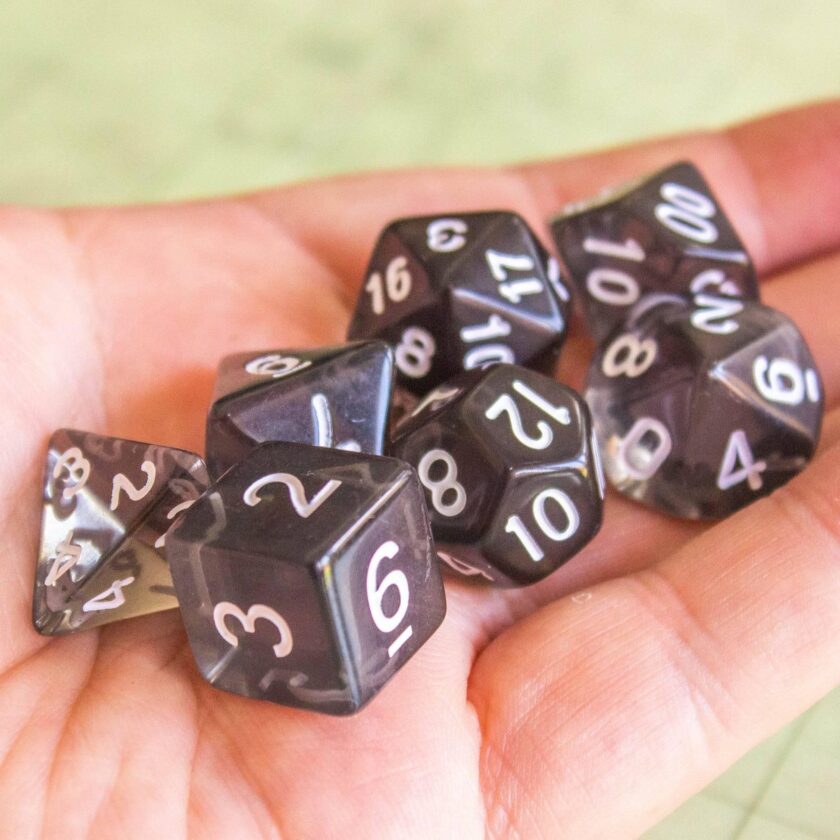 Transparent Black Dice Set