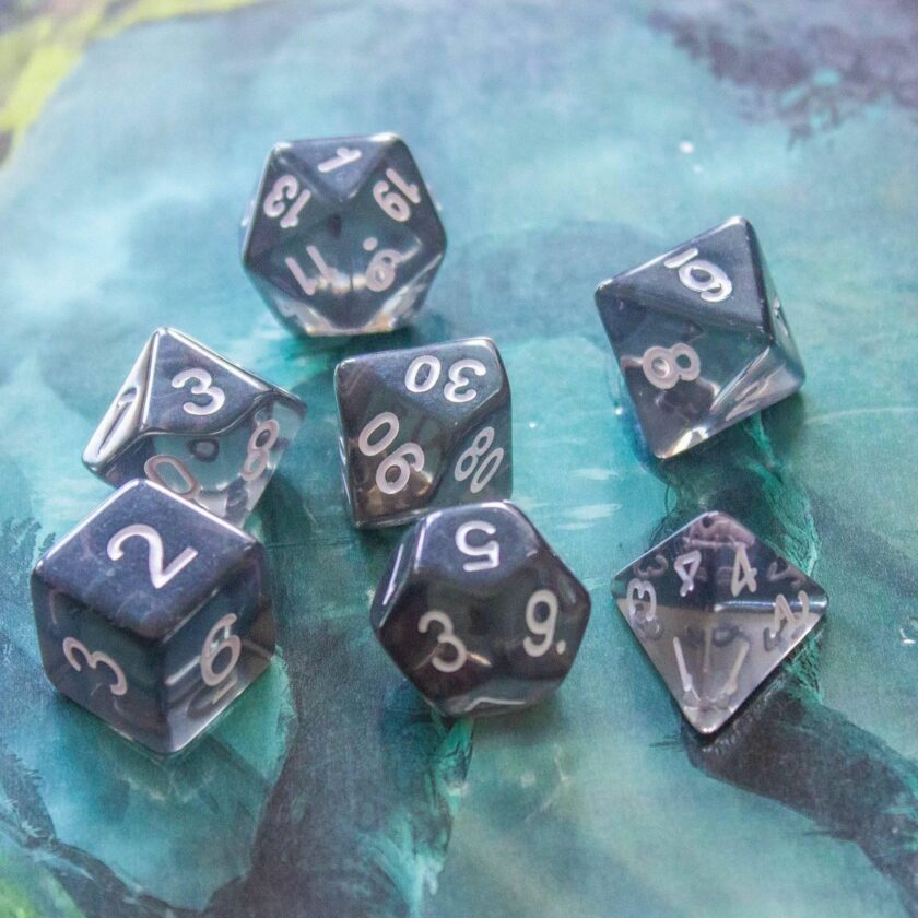 Transparent Black Dice Set - Image 4