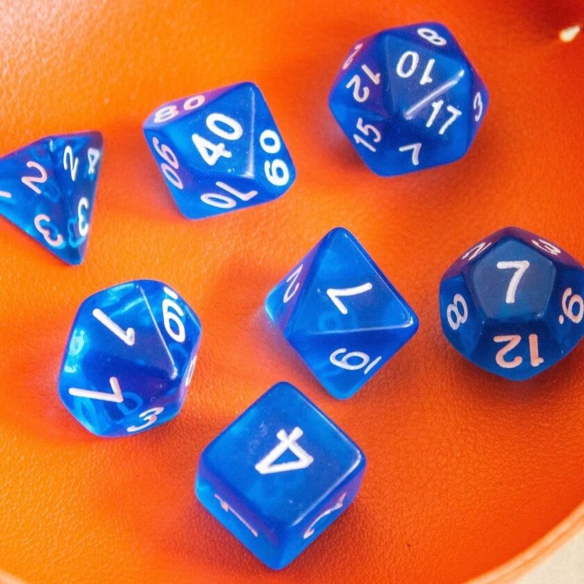 Transparent Blue Dice